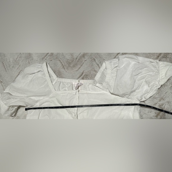 LC Lauren Conrad Square Top Button Down Bow Tie Sleeve Blouse - Picture 2 of 10